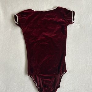 Velvet Maroon Cap Sleeve Leotard
